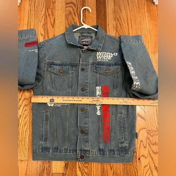 Brooklyn Cloth Denim Blue Jean Jacket World Wide Size L - Picture 6 of 7